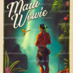 Maui Explorers Club Letter Size A4 High Glossy Framed Poster