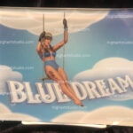 Blue Dream Pinup Glass Rolling Tray