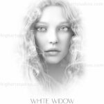 White Widow Pinup 60CM x 40CM Canvas Prints